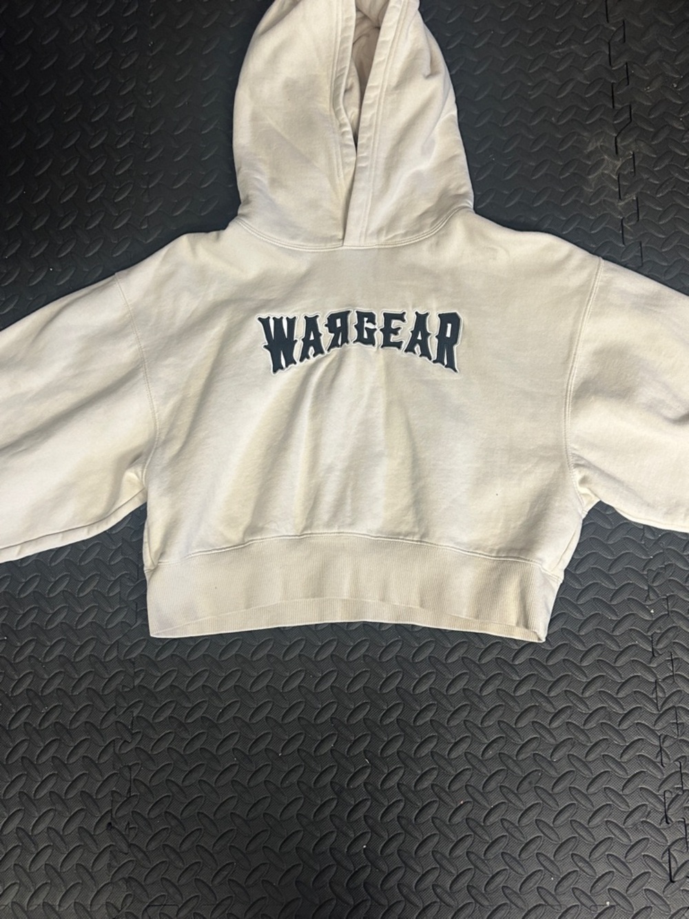 Wargear Cream Cropped Hoodie Sweatshirt - Women's Crew/Scoop Neck